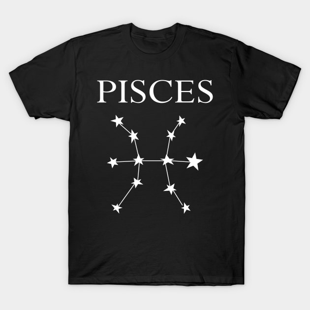 Pisces Zodiac Constellation T-Shirt by JevLavigne